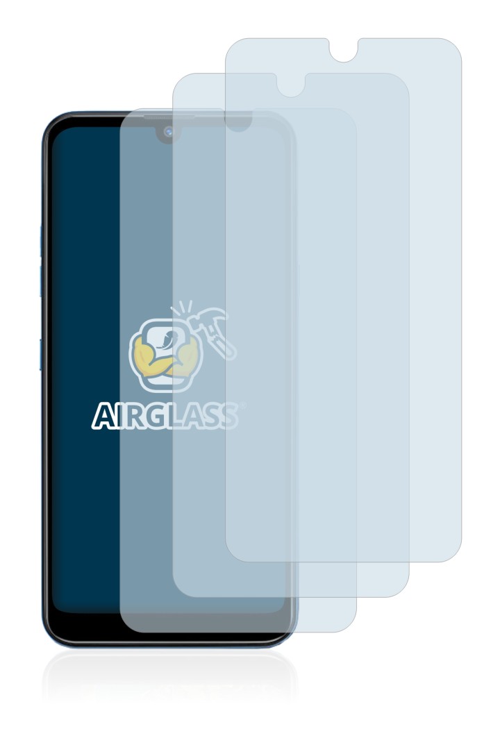 Image of the device LG Q60 with a wide variety of screen protectors.