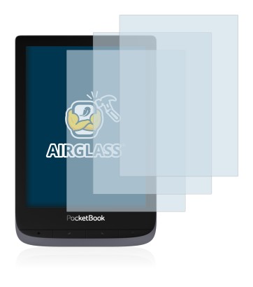 Image de l'appareil PocketBook Touch HD 3 avec une grande variété de protections d'écran.