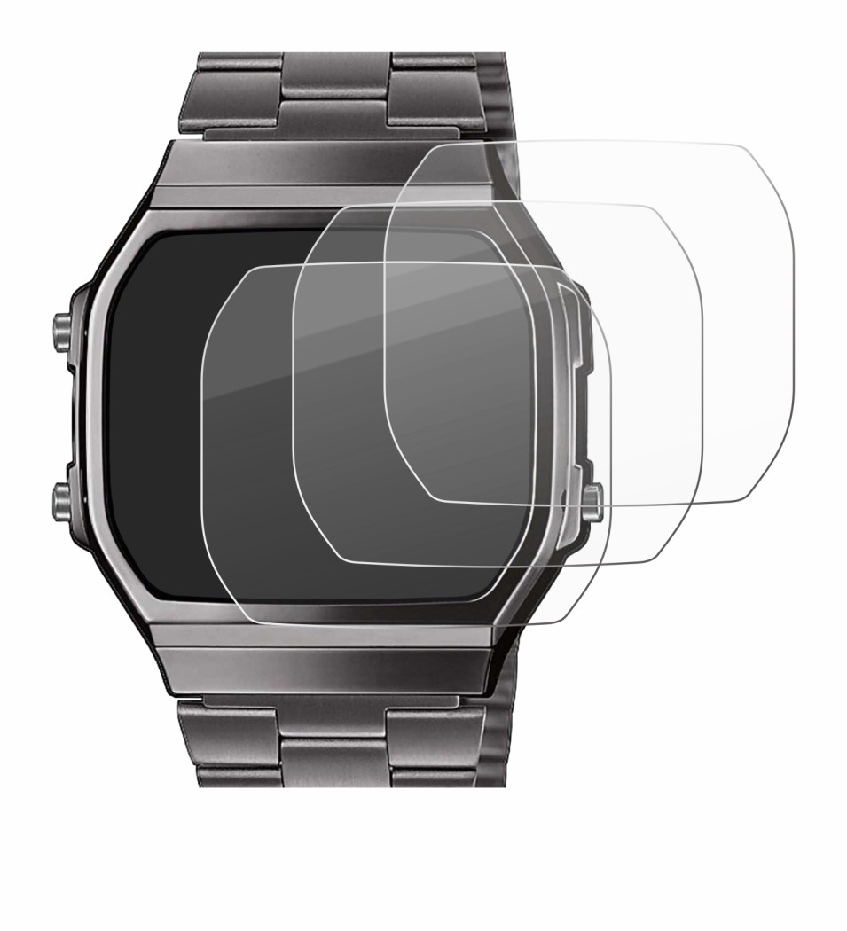 Immagine del dispositivo Casio A168WEGG-1BEF con un'ampia varietà di protezioni per lo schermo.