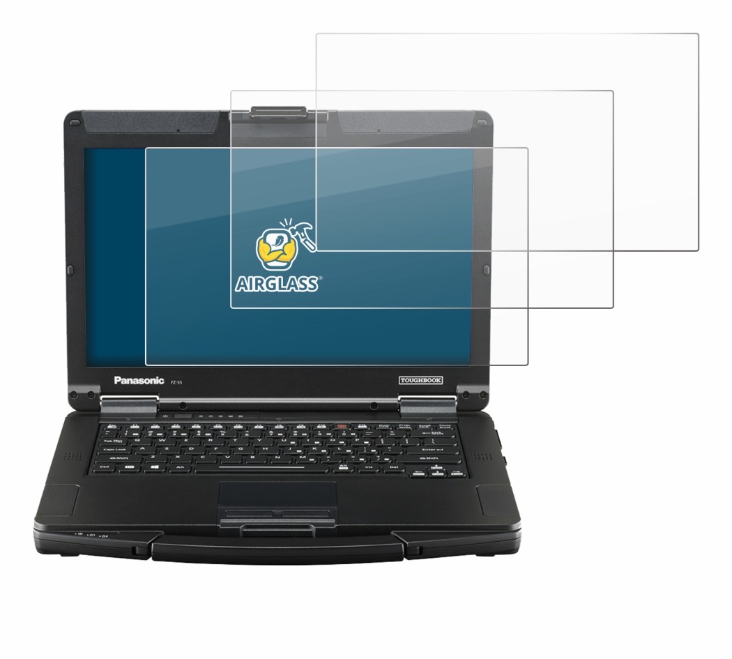 Abbildung des Geräts Panasonic Toughbook FZ-55 Full HD mit einer Vielzahl des Displayschutzes.