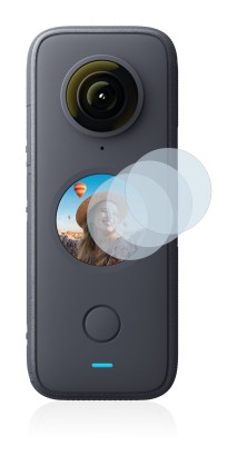 Image de l'appareil Insta360 One X2 avec une grande variété de protections d'écran.