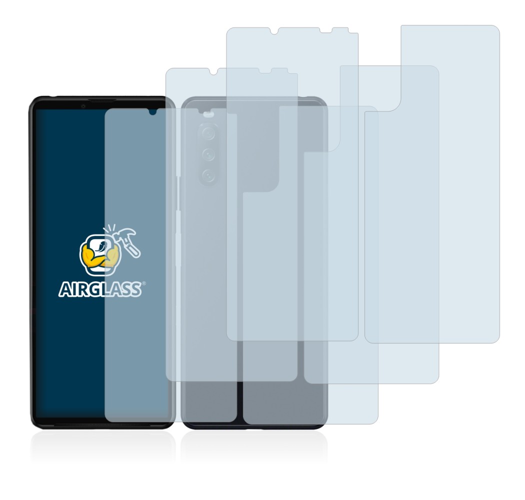 Imagen del dispositivo Sony Xperia 10 III (Frontal+Trasero) con una amplia variedad de protectores de pantalla.