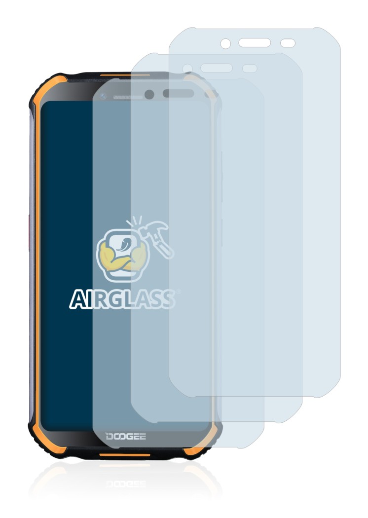 Image de l'appareil Doogee S40 Pro avec une grande variété de protections d'écran.