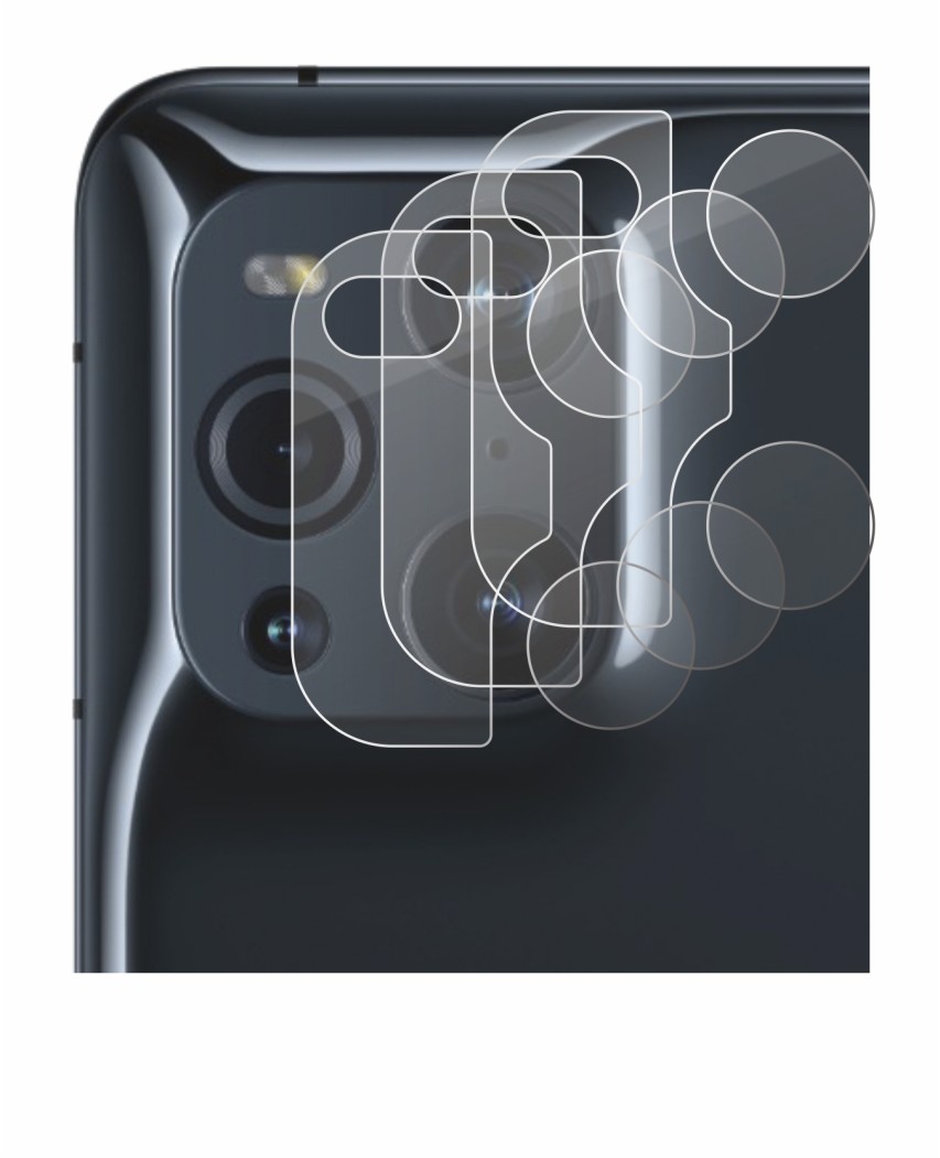 Abbildung des Geräts Oppo Find X3 Pro (NUR Kameraschutz) mit einer Vielzahl des Displayschutzes.
