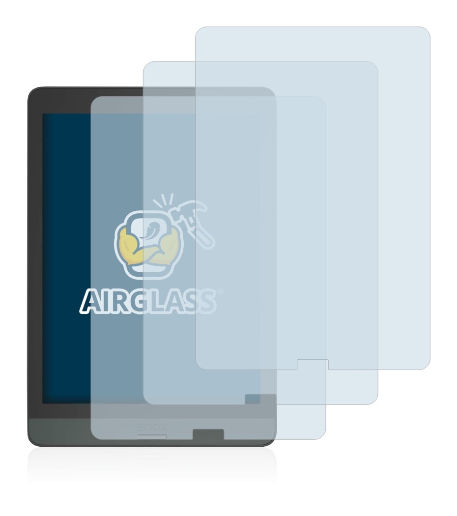 Image of the device Boox Nova 3 with a wide variety of screen protectors.