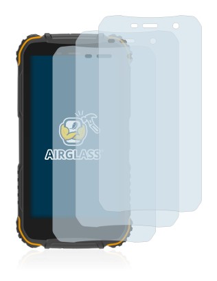 Image of the device Doogee S35 with a wide variety of screen protectors.