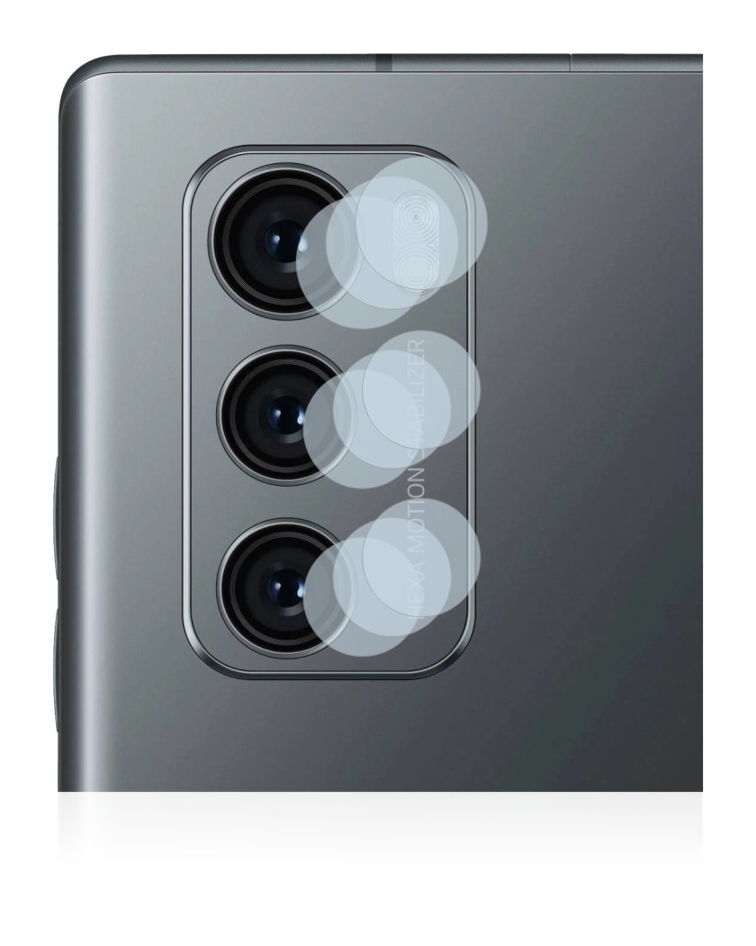 Abbildung des Geräts LG Wing (NUR Kameraschutz) mit einer Vielzahl des Displayschutzes.