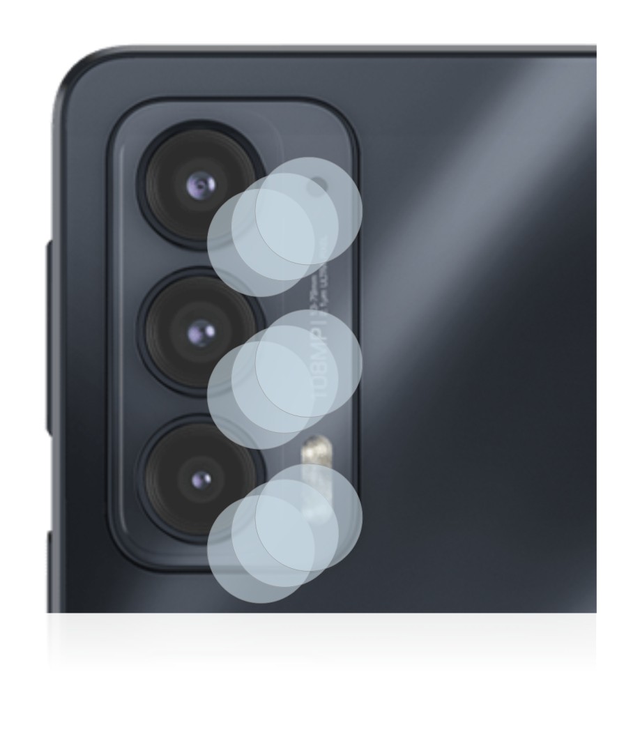 Abbildung des Geräts Motorola Edge 20 (NUR Kameraschutz) mit einer Vielzahl des Displayschutzes.
