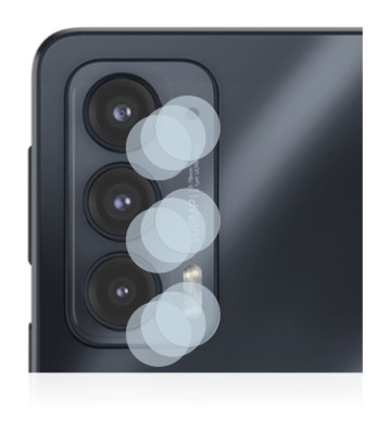 Abbildung des Geräts Motorola Edge 20 (NUR Kameraschutz) mit einer Vielzahl des Displayschutzes.