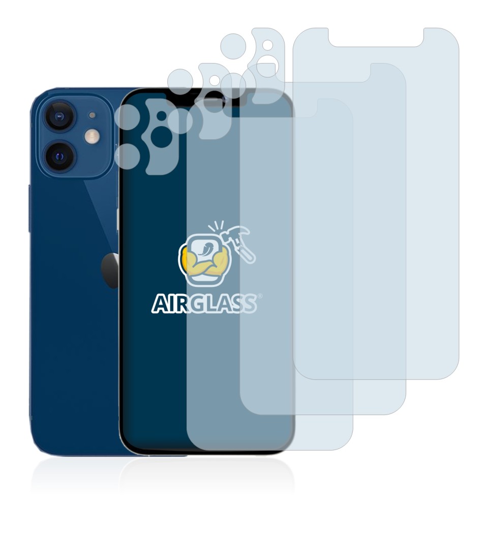 Image of the device Apple iPhone 12 mini (Front+Camera) with a wide variety of screen protectors.