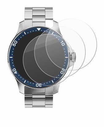 Image de l'appareil Withings ScanWatch Horizon (43 mm) avec une grande variété de protections d'écran.