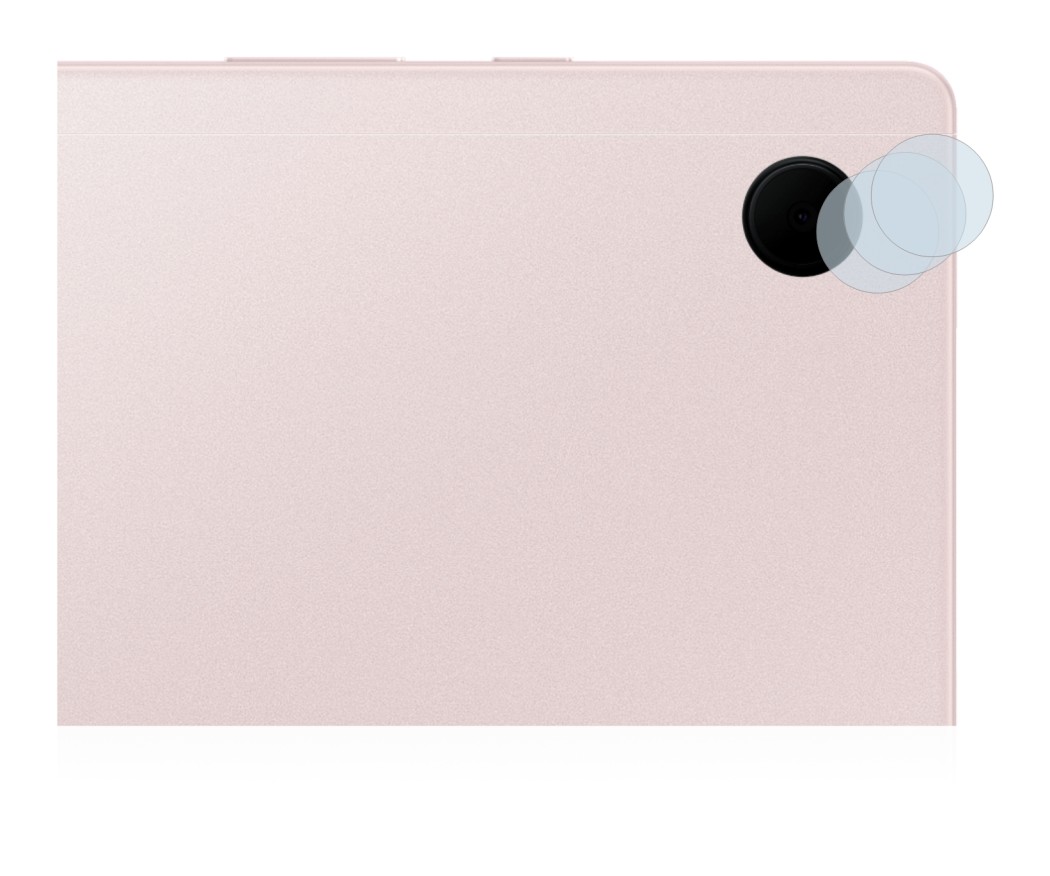 Abbildung des Geräts Samsung Galaxy Tab A8 WiFi (NUR Kameraschutz) mit einer Vielzahl des Displayschutzes.