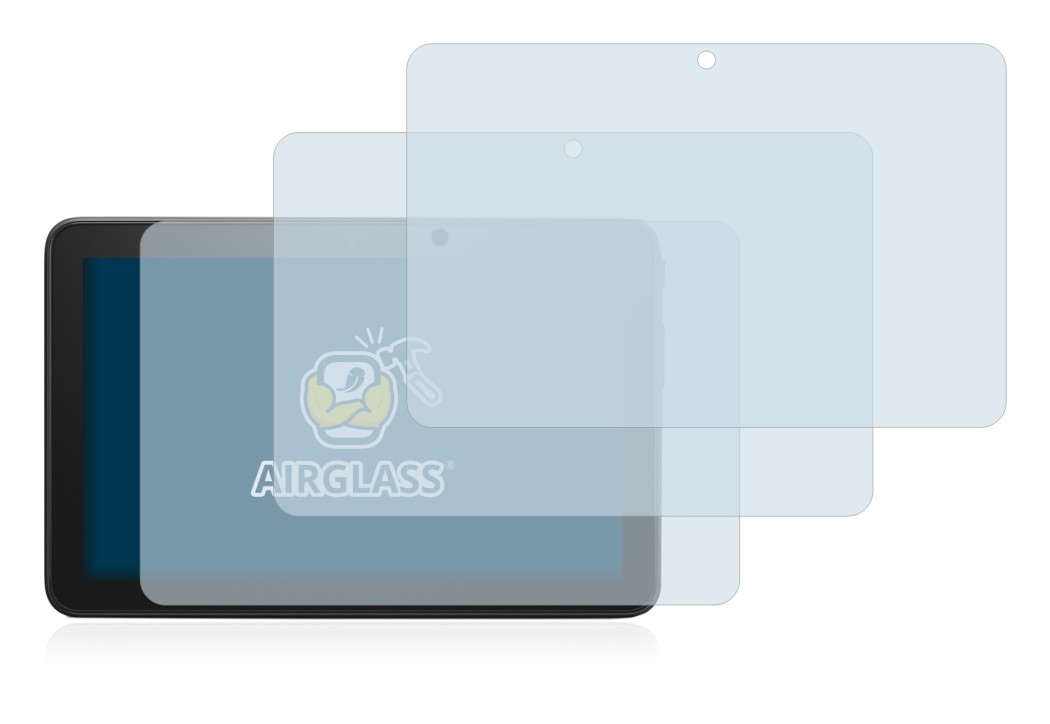 Immagine del dispositivo Amazon Fire 7 2022 con un'ampia varietà di protezioni per lo schermo.