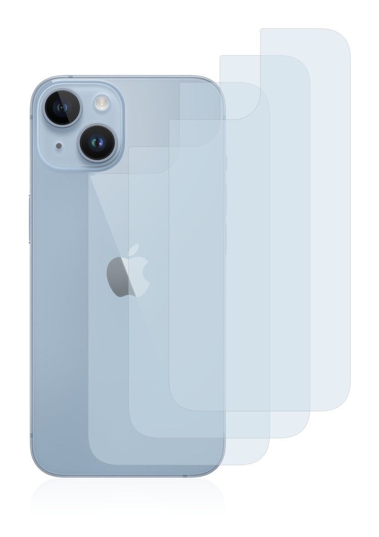 Image de l'appareil Apple iPhone 14 (Arrière) avec une grande variété de protections d'écran.