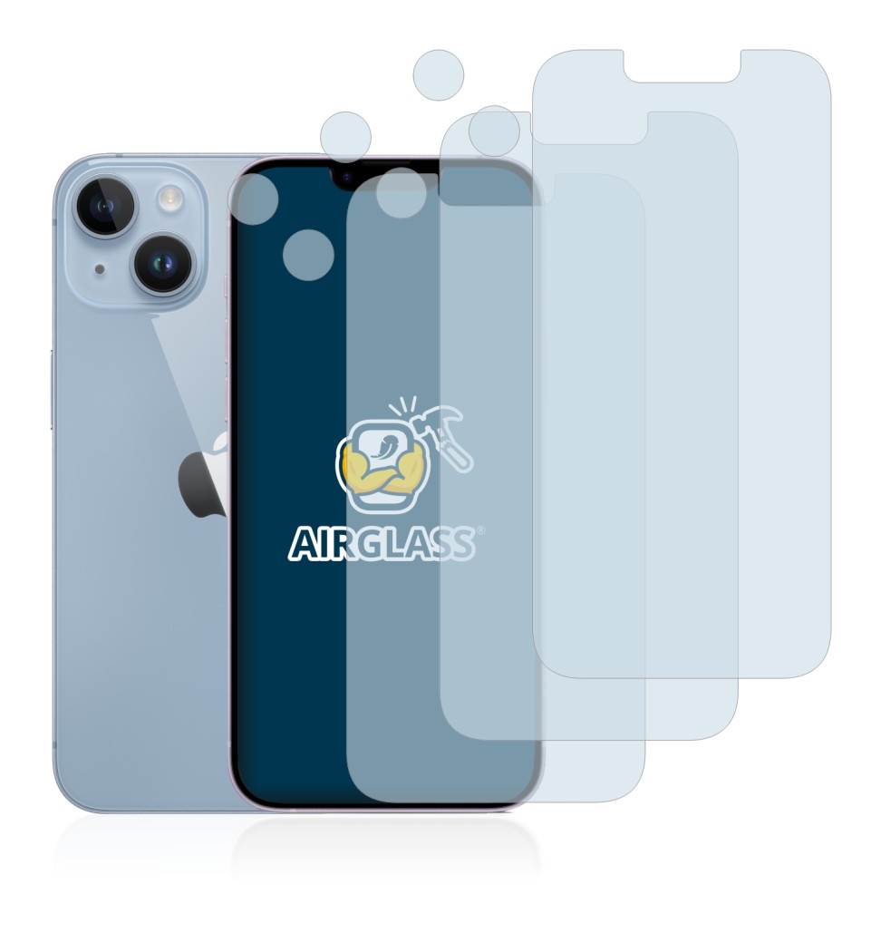 Image of the device Apple iPhone 14 (Front+Camera) with a wide variety of screen protectors.