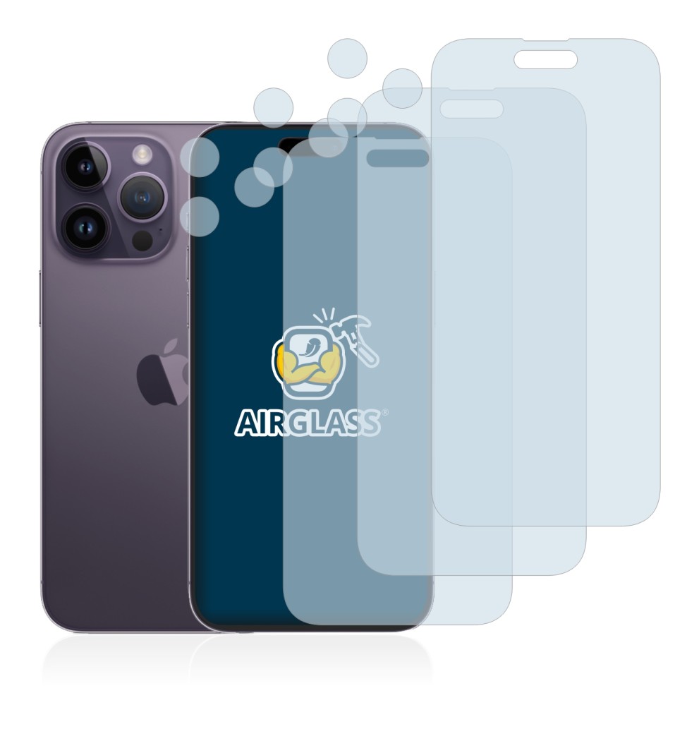 3x BROTECT AirGlass Pellicola in vetro per Apple iPhone 14 Pro Max  (Fronte+Fotocamera)