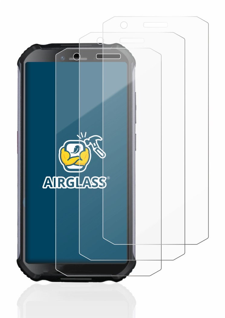 Immagine del dispositivo Doogee S41 con un'ampia varietà di protezioni per lo schermo.