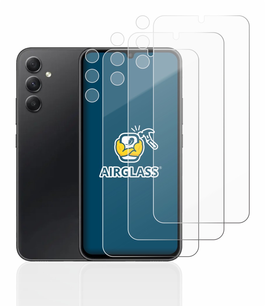 Image of the device Samsung Galaxy A34 5G (Front+Camera) with a wide variety of screen protectors.