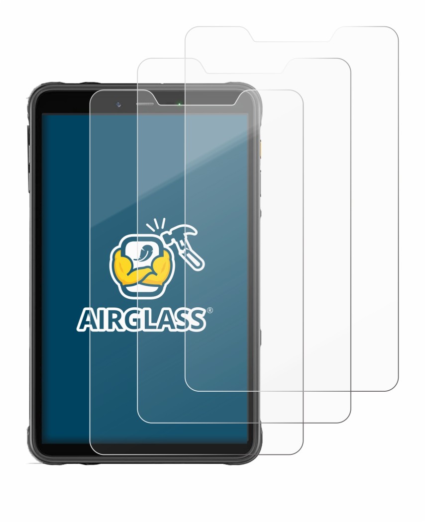 Image of the device Ulefone Armor Pad 8 with a wide variety of screen protectors.