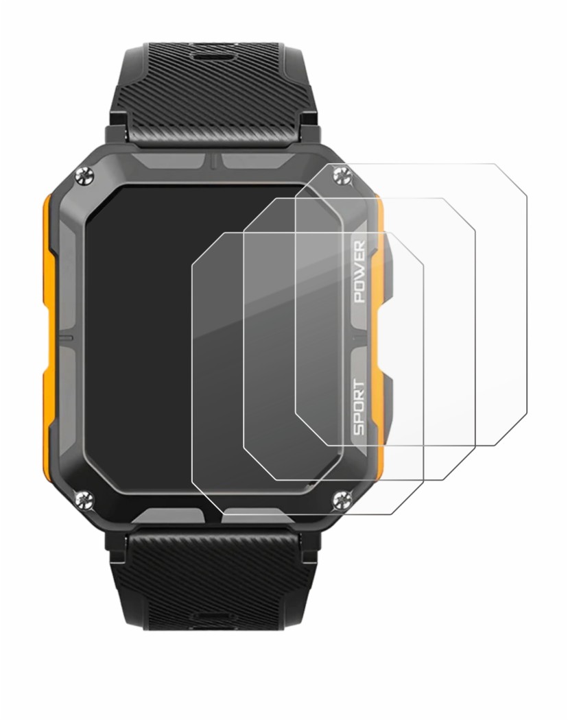 Abbildung des Geräts Njord Gear The Indestructible Smartwatch mit einer Vielzahl des Displayschutzes.