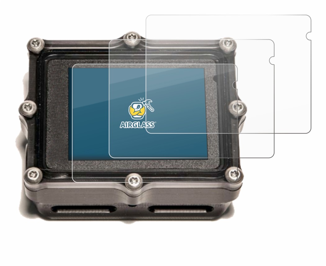 Image of the device Shearwater Petrel 2 dive computer with a wide variety of screen protectors.