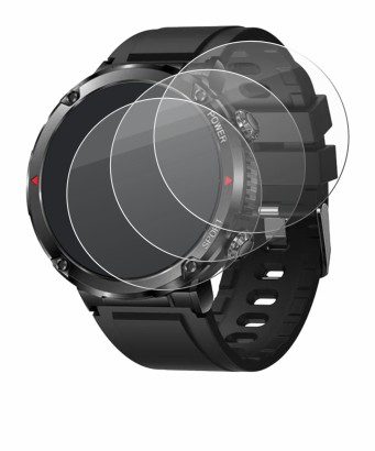 Image of the device LIGE Smartwatch 1.6" with a wide variety of screen protectors.
