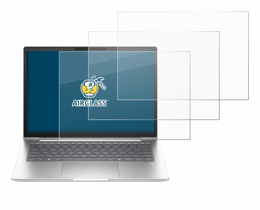 Abbildung des Geräts HP EliteBook 660 G11 mit einer Vielzahl des Displayschutzes.