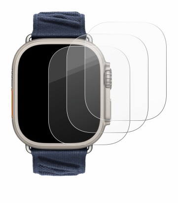 Abbildung des Geräts Apple Watch Hermès Ultra 2 mit einer Vielzahl des Displayschutzes.
