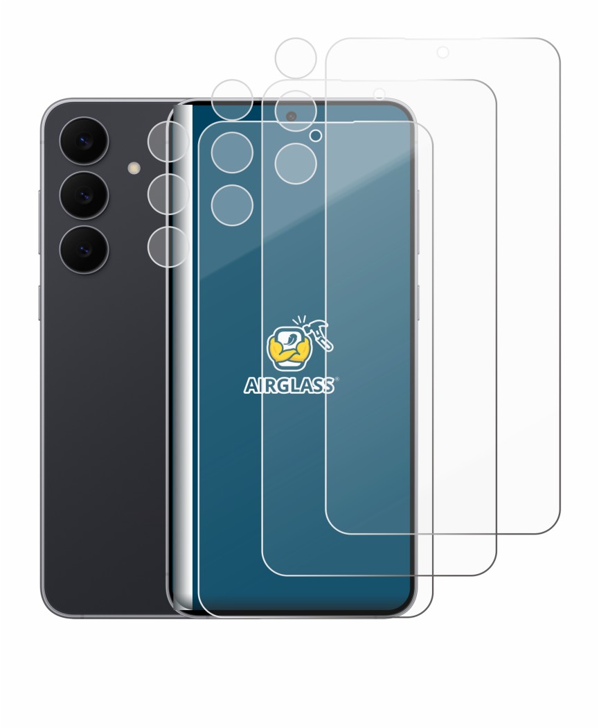 Image of the device Samsung Galaxy S25 FE (Front+Camera) with a wide variety of screen protectors.