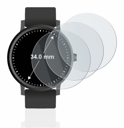 Image de l'appareil Montres (Circulaire, ø: 34 mm) avec une grande variété de protections d'écran.