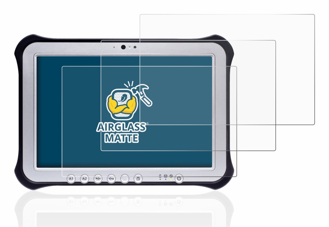 Image de l'appareil Panasonic Toughpad FZ-G1 avec une grande variété de protections d'écran.