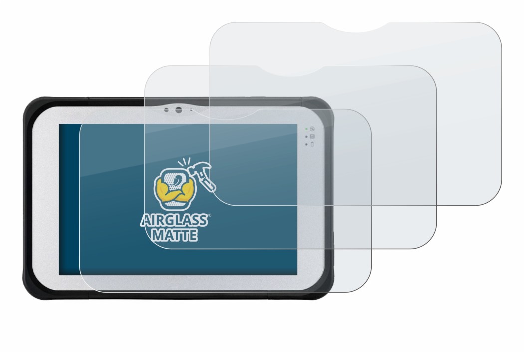 Immagine del dispositivo Panasonic Toughpad FZ-M1 con un'ampia varietà di protezioni per lo schermo.