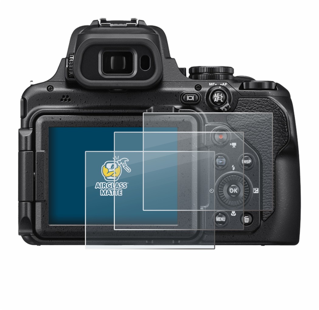 Image of the device Nikon Coolpix P1000 with a wide variety of screen protectors.