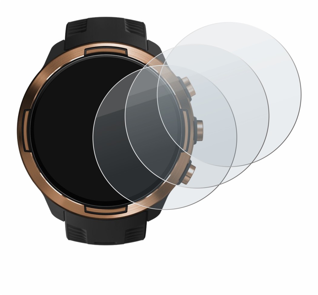 Image of the device Suunto 9 Baro with a wide variety of screen protectors.