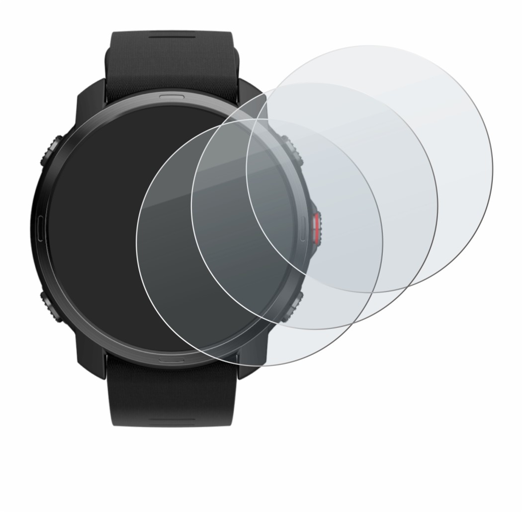 Image of the device Polar Grit X with a wide variety of screen protectors.