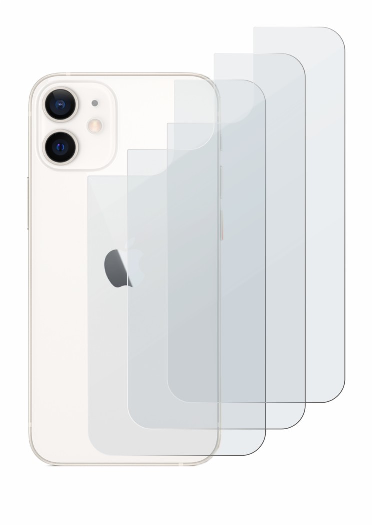 Imagen del dispositivo Apple iPhone 12 mini (Trasero) con una amplia variedad de protectores de pantalla.