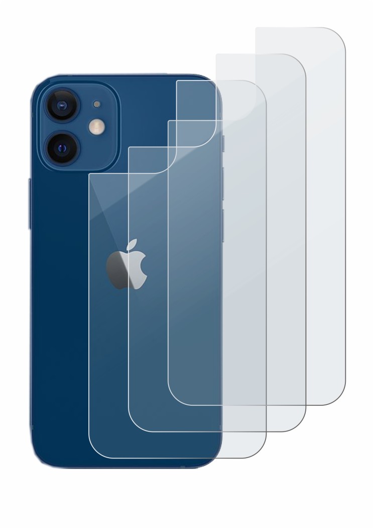 Abbildung des Geräts Apple iPhone 12 (Rückseite) mit einer Vielzahl des Displayschutzes.