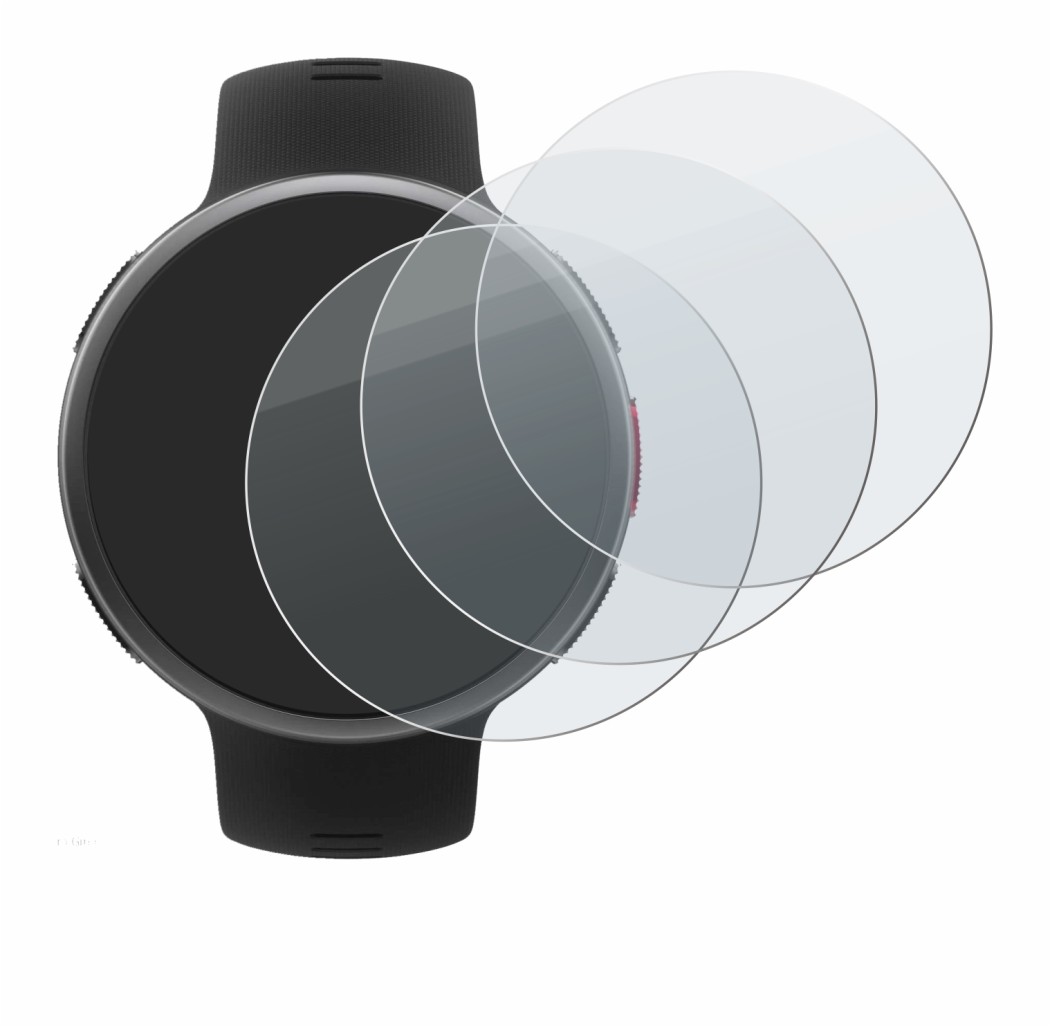 Image de l'appareil Polar Vantage V2 avec une grande variété de protections d'écran.