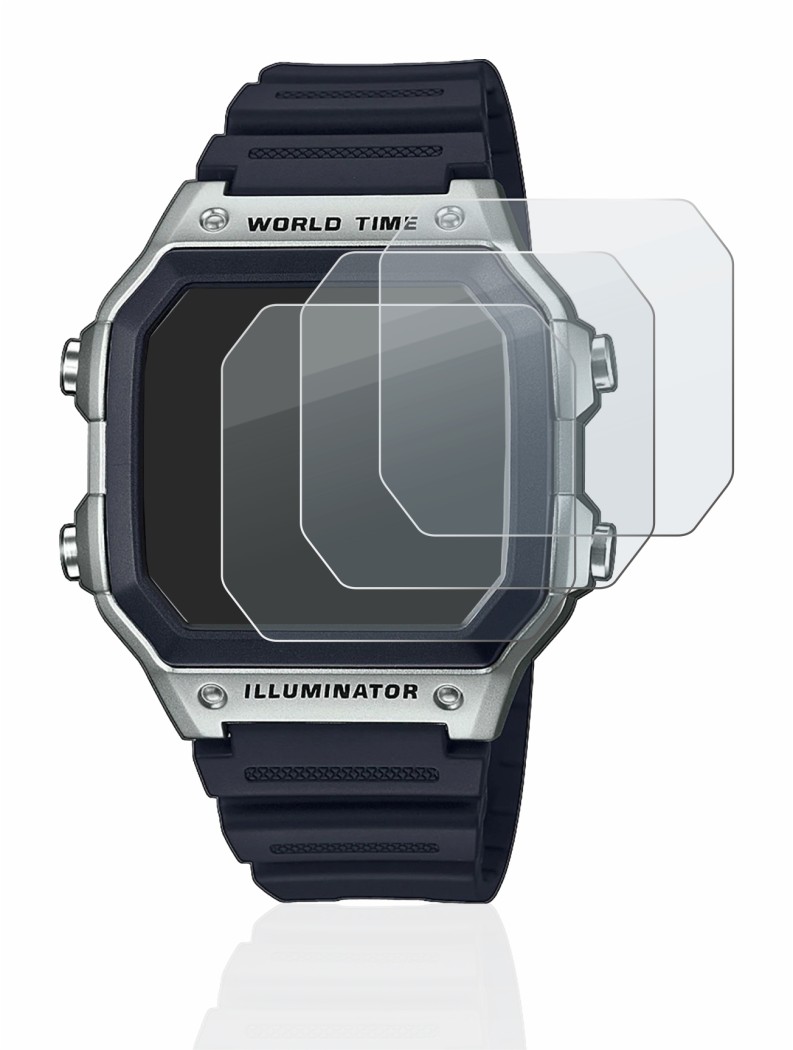 Immagine del dispositivo Casio AE-1200WH con un'ampia varietà di protezioni per lo schermo.