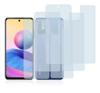 Abbildung des Geräts Xiaomi Redmi Note 10 5G (Display+Rückseite) mit einer Vielzahl des Displayschutzes.