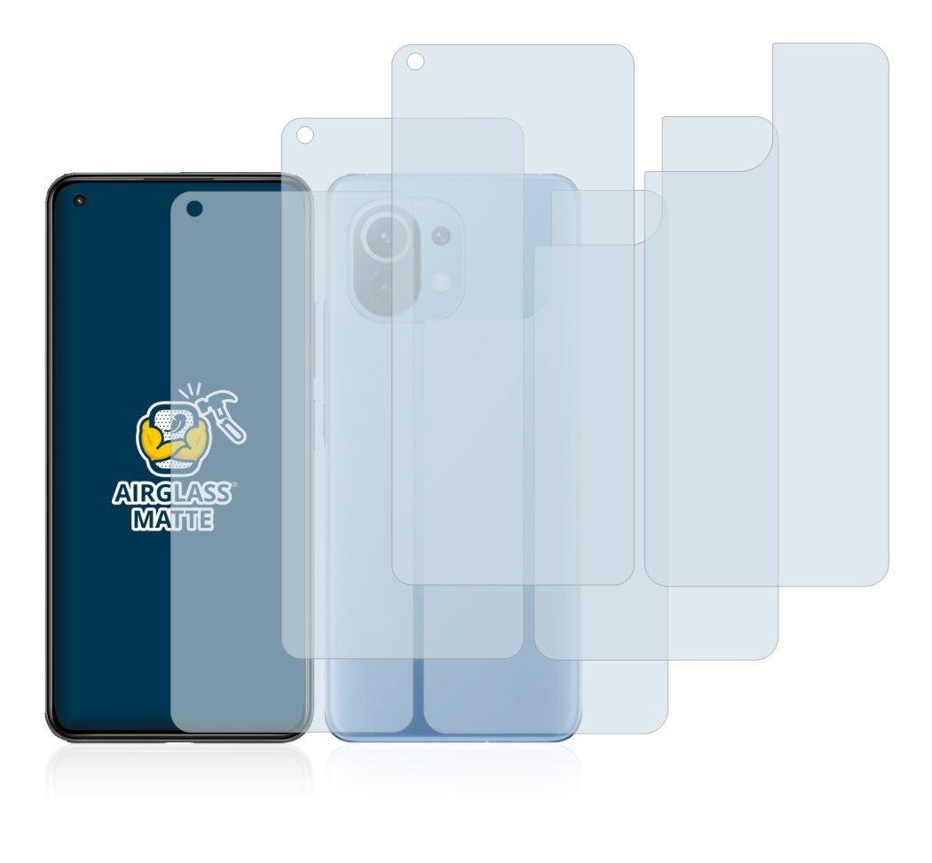 Image of the device Xiaomi Mi 11 Lite 5G (Front+Back) with a wide variety of screen protectors.