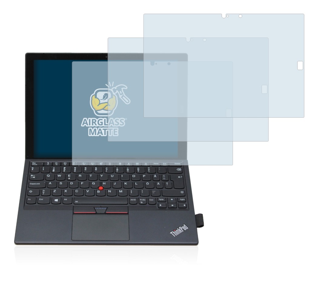 Immagine del dispositivo Lenovo ThinkPad X1 Tablet Gen 2 con un'ampia varietà di protezioni per lo schermo.