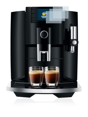 Abbildung des Geräts Jura E8 (EB) mit einer Vielzahl des Displayschutzes.