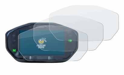 Immagine del dispositivo Ducati Monster / Monster + 2021 con un'ampia varietà di protezioni per lo schermo.