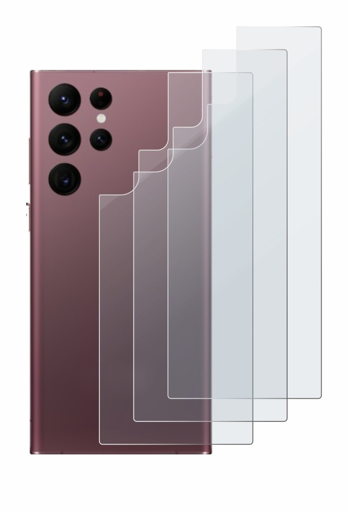 Image de l'appareil Samsung Galaxy S22 Ultra 5G (Arrière) avec une grande variété de protections d'écran.