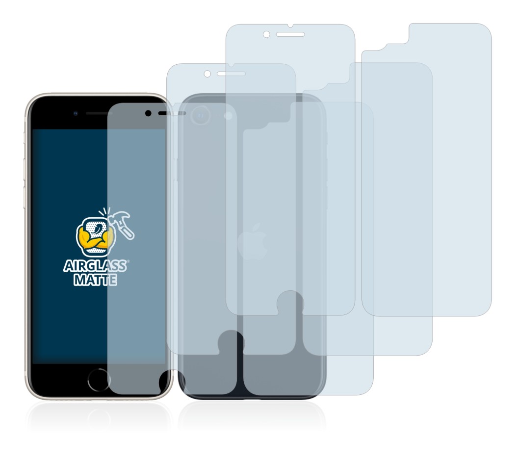 Imagen del dispositivo Apple iPhone SE 3 2022 (Frontal+Trasero) con una amplia variedad de protectores de pantalla.