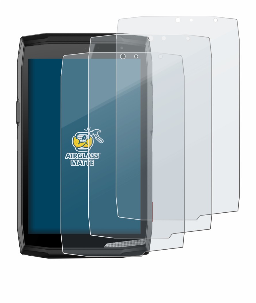 Image de l'appareil Crosscall Core T5 avec une grande variété de protections d'écran.