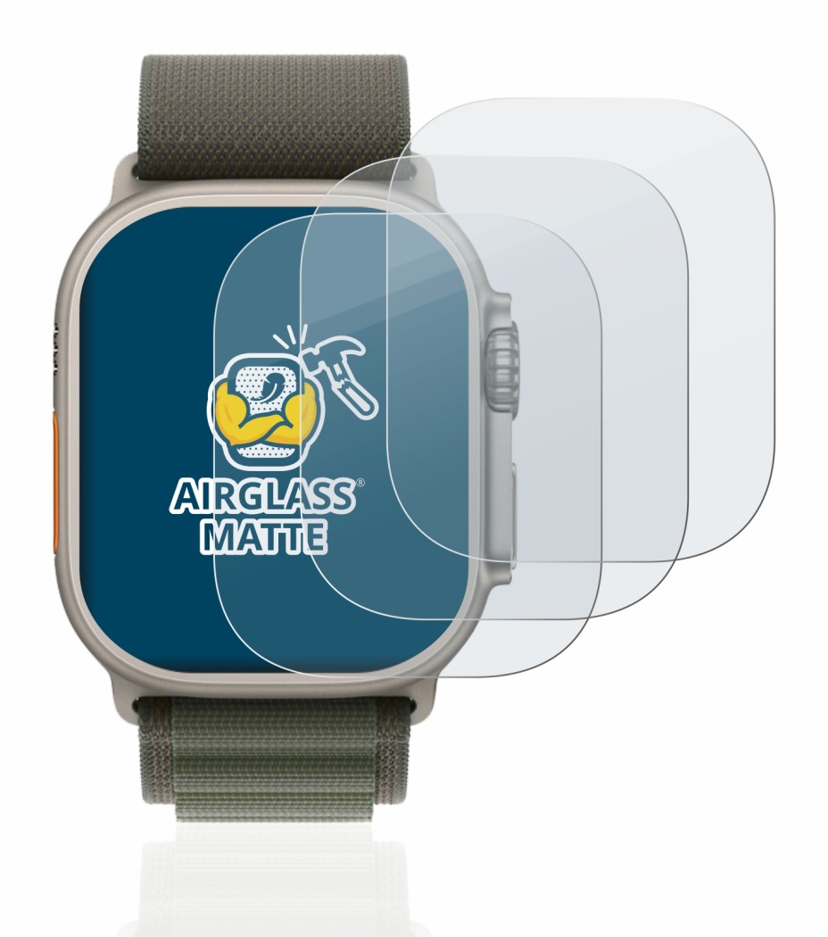 Image of the device Apple Watch Ultra (49 mm) with a wide variety of screen protectors.