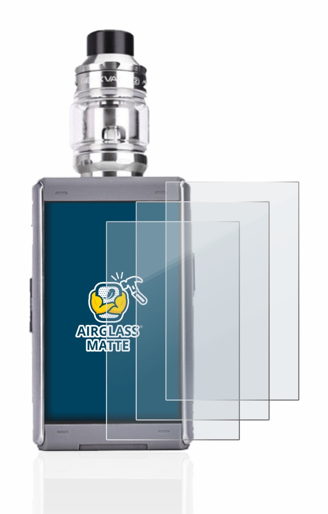 Imagen del dispositivo GeekVape T200 con una amplia variedad de protectores de pantalla.