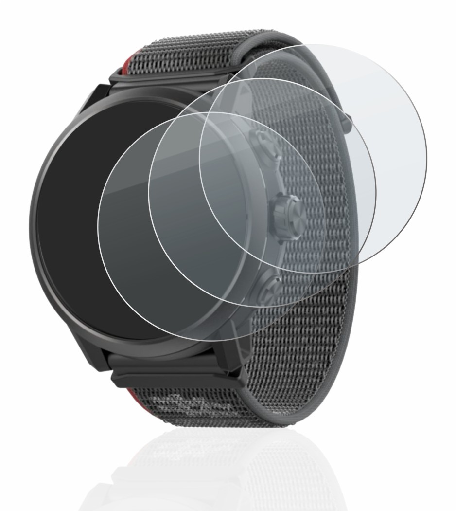 Immagine del dispositivo Coros Apex 2 con un'ampia varietà di protezioni per lo schermo.